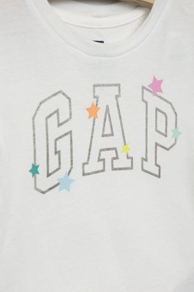 GAP tricou de bumbac pentru copii culoarea alb