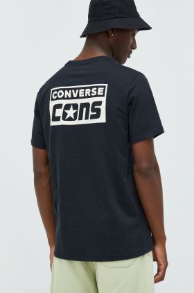 Converse tricou din bumbac culoarea negru, cu imprimeu 10021134.A01-001