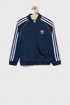 adidas Originals bluza copii culoarea albastru marin, cu imprimeu