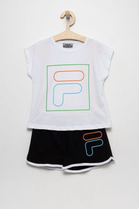 Fila pijama copii culoarea alb, cu imprimeu