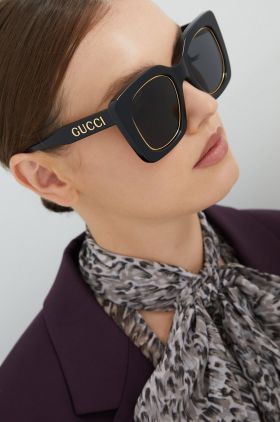 Gucci ochelari de soare femei, culoarea negru