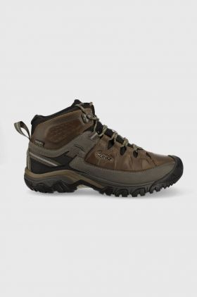 Keen pantofi Targhee III Mid barbati, culoarea maro 1017786.-BUNG/BLA