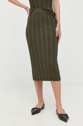 Max Mara Leisure fusta culoarea verde, midi, creion