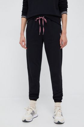 PS Paul Smith pantaloni de trening din bumbac femei, culoarea negru, neted