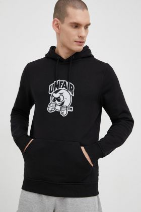 Unfair Athletics hanorac de bumbac barbati, culoarea negru, cu imprimeu