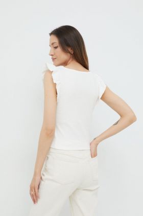 Pepe Jeans top femei, culoarea alb