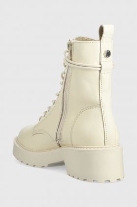 Steve Madden bocanci de piele Tornado femei, culoarea bej, cu platforma