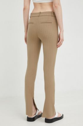 Samsoe Samsoe pantaloni femei, culoarea bej, mulata, high waist