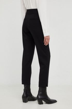 MICHAEL Michael Kors pantaloni femei, culoarea negru, drept, high waist