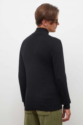 Drykorn pulover de lana barbati, culoarea negru, light, cu turtleneck