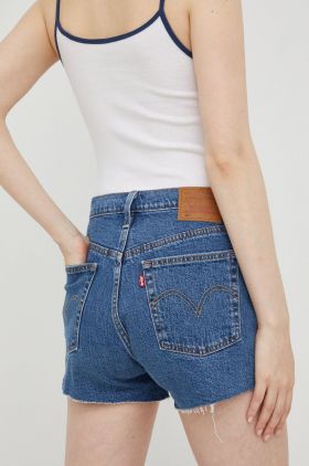 Levi's pantaloni scurti jeans 501 Original femei, neted, high waist