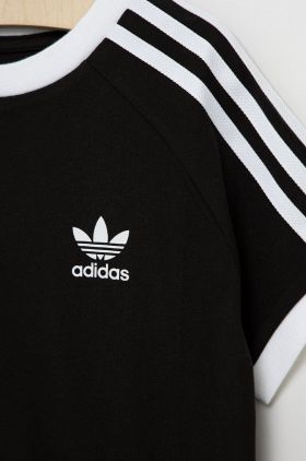 adidas Originals tricou de bumbac pentru copii culoarea negru, cu imprimeu