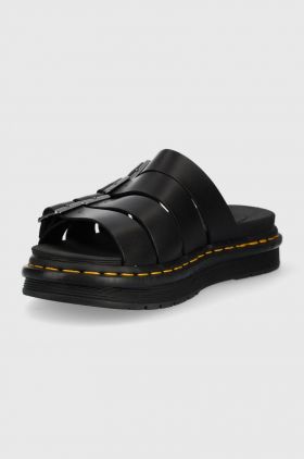 Dr. Martens șlapi de piele bărbați, culoarea negru DM27398001.Tate-Black.Bran