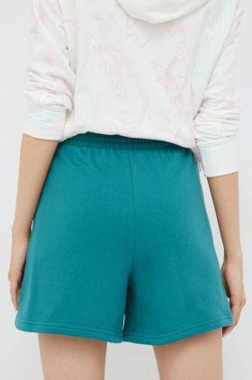 GAP pantaloni scurti femei, culoarea verde, neted, high waist