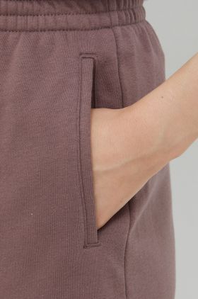 GAP pantaloni scurti femei, culoarea violet, neted, high waist