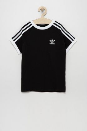 adidas Originals tricou de bumbac pentru copii culoarea negru, cu imprimeu