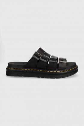 Dr. Martens șlapi de piele bărbați, culoarea negru DM27398001.Tate-Black.Bran