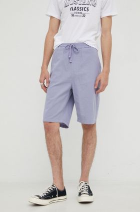 Lee pantaloni scurți din amestec de in Relaxed Drawstring S Misty Lilac barbati, culoarea violet