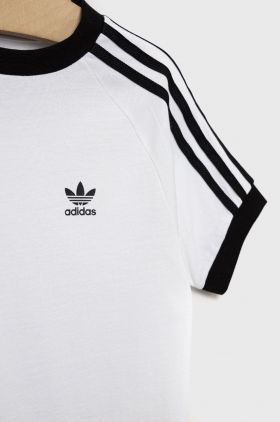 adidas Originals tricou de bumbac pentru copii culoarea alb, cu imprimeu