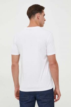 BOSS tricou din bumbac CASUAL bărbați, culoarea bleumarin, cu imprimeu 50481923