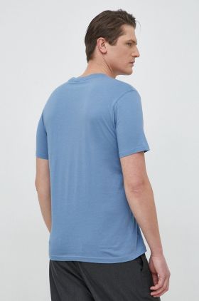 BOSS tricou din bumbac CASUAL bărbați, culoarea bleumarin, cu imprimeu 50481923