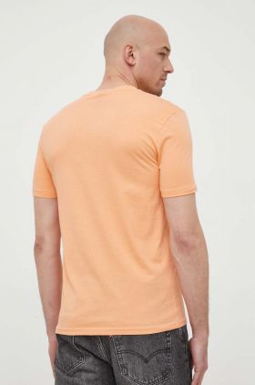 BOSS tricou din bumbac CASUAL bărbați, culoarea bleumarin, cu imprimeu 50481923