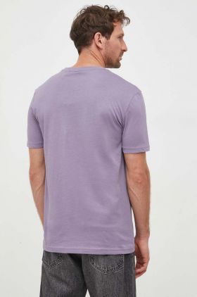 BOSS tricou din bumbac CASUAL bărbați, culoarea bleumarin, cu imprimeu 50481923