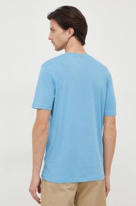 BOSS tricou din bumbac CASUAL bărbați, culoarea bleumarin, cu imprimeu 50481923