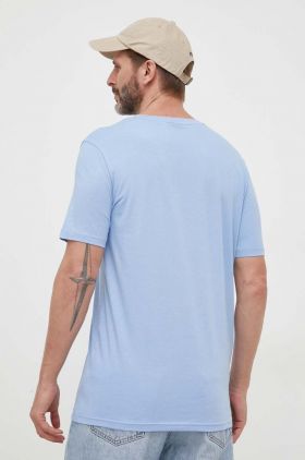 BOSS tricou din bumbac CASUAL bărbați, culoarea bleumarin, cu imprimeu 50481923