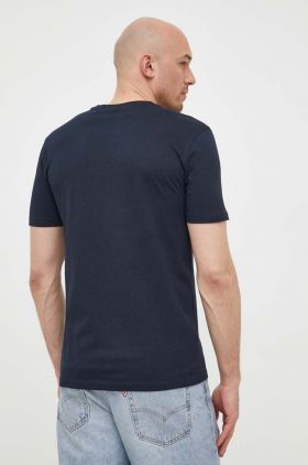 BOSS tricou din bumbac CASUAL bărbați, culoarea bleumarin, cu imprimeu 50481923