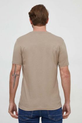 BOSS tricou din bumbac CASUAL bărbați, culoarea bleumarin, cu imprimeu 50481923