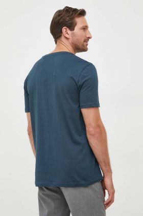 BOSS tricou din bumbac CASUAL bărbați, culoarea bleumarin, cu imprimeu 50481923