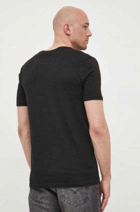 BOSS tricou din bumbac CASUAL bărbați, culoarea bleumarin, cu imprimeu 50481923