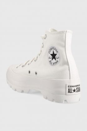 Converse tenisi Chuck Taylor All Star Lugged Hi femei, culoarea alb