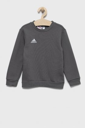 adidas bluza copii culoarea gri, neted