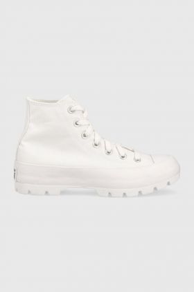 Converse tenisi Chuck Taylor All Star Lugged Hi femei, culoarea alb