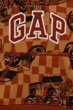 GAP bluza copii culoarea maro, cu imprimeu