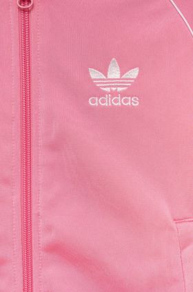 adidas Originals bluza copii culoarea roz, cu imprimeu