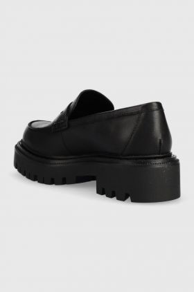 Aldo mocasini de piele Bigstrut femei, culoarea negru, cu platforma