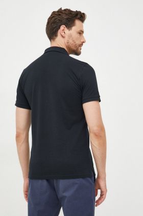 Gant polo de bumbac culoarea negru, cu imprimeu