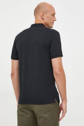 Gant polo de bumbac culoarea negru, cu imprimeu