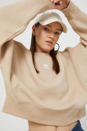 adidas Originals bluză femei, culoarea bej, uni HJ7868-MAGBEI