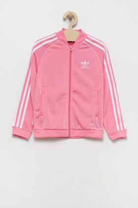 adidas Originals bluza copii culoarea roz, cu imprimeu