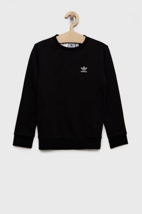 adidas Originals hanorac de bumbac pentru copii culoarea negru, neted