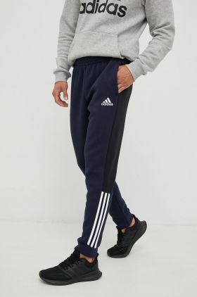 adidas pantaloni de trening barbati, culoarea negru, cu imprimeu