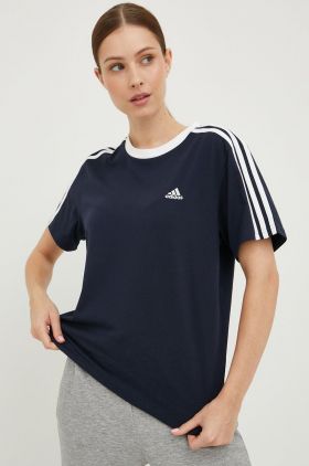 adidas tricou din bumbac culoarea bleumarin HC0105