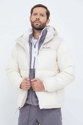 Columbia geacă Puffect Hooded Jacket bărbați, culoarea bej, de tranziție 2008413