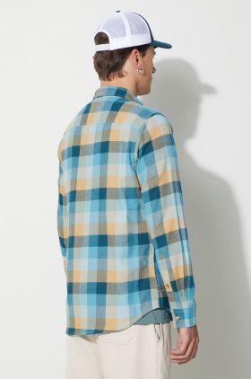 Columbia cămașă Cornell Woods Flannel LS bărbați, culoarea portocaliu, cu guler clasic, regular 1617951
