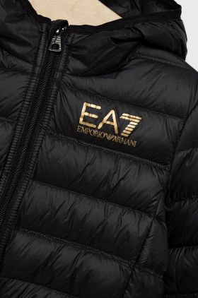 EA7 Emporio Armani geaca de puf pentru copii culoarea rosu