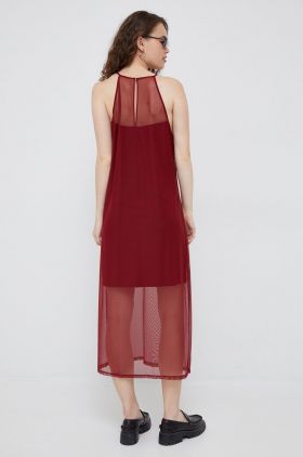 Dkny rochie culoarea bordo, maxi, drept